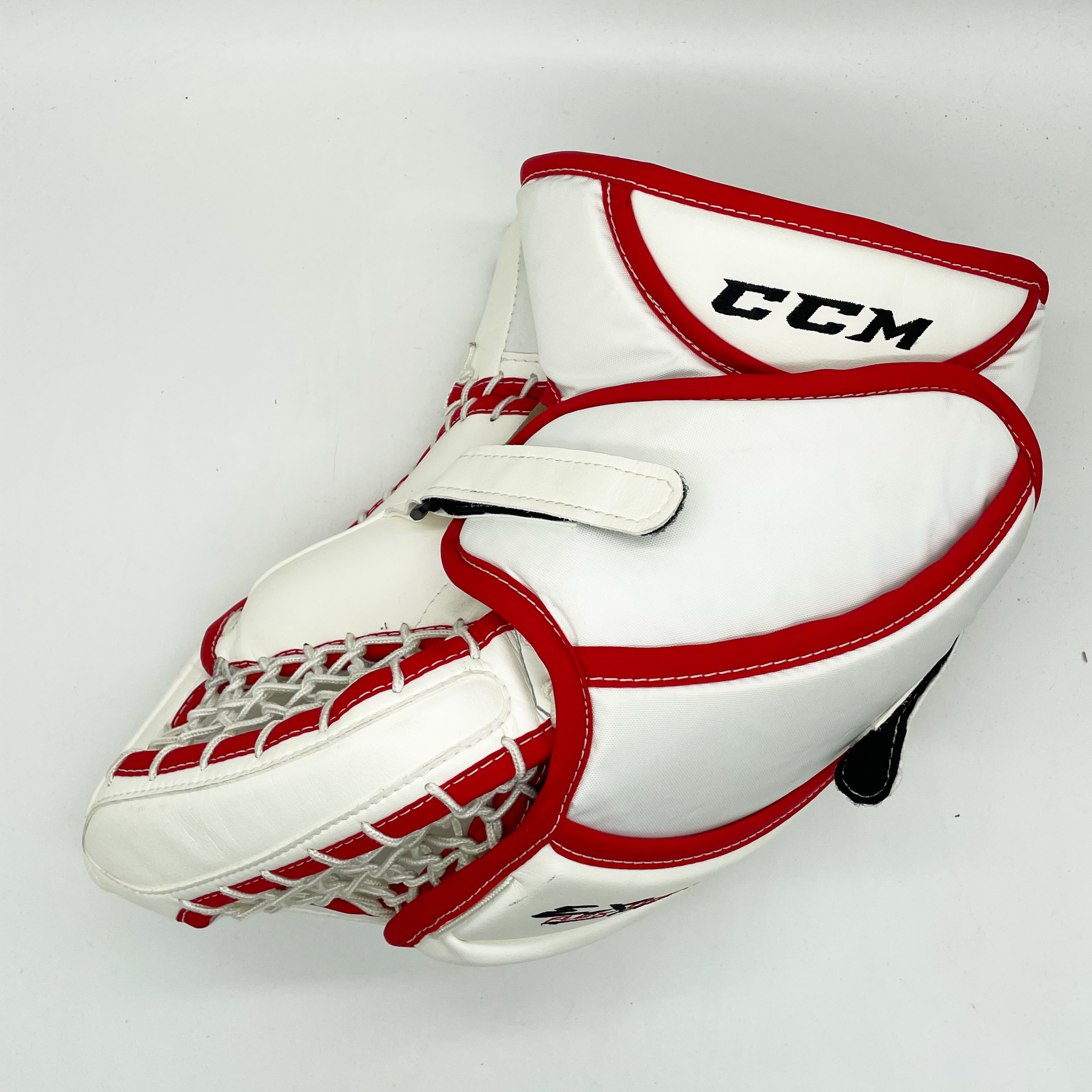 CCM Extreme Flex Pro - Gant de gardien de but Pro Stock d'occasion (blanc/rouge)